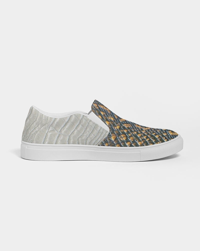 Calf print gator white by Marvin JEANS Men's Slip-On Canvas Shoe