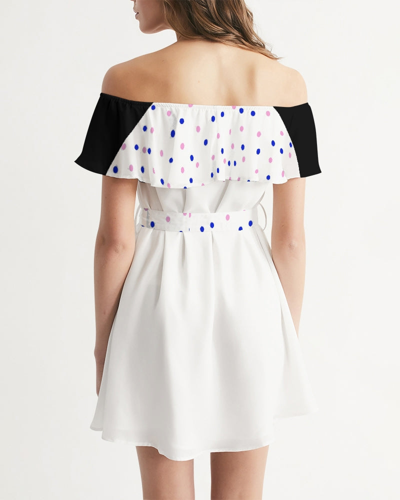Dots 2.0 by Marvin Jeans and Trinity D Marvin Women's Off-Shoulder Dress