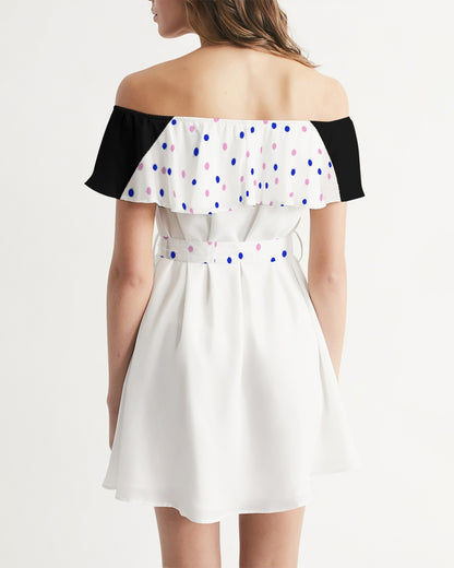 Dots 2.0 by Marvin Jeans and Trinity D Marvin Women's Off-Shoulder Dress