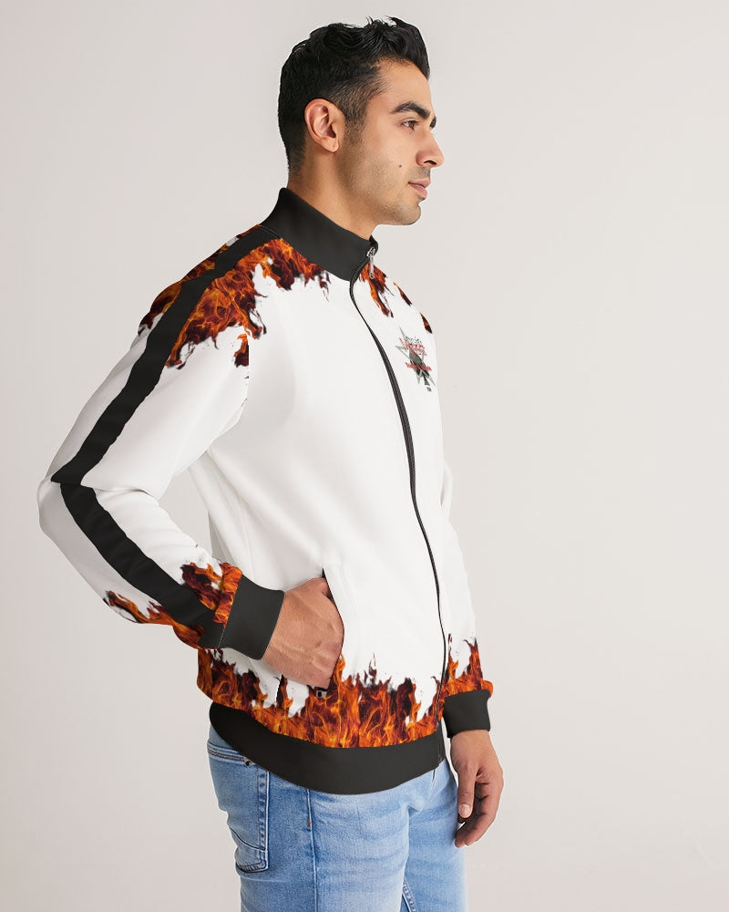 Fire all white by Marvin Jeans and Trinity D Marvin Men's Stripe-Sleeve Track Jacket