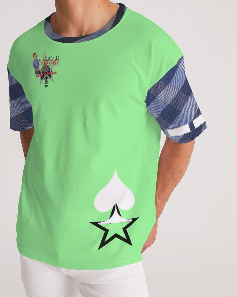 Blue stripes mint by Marvin Jeans and Trinity D Marvin Men's Premium Heavyweight Tee