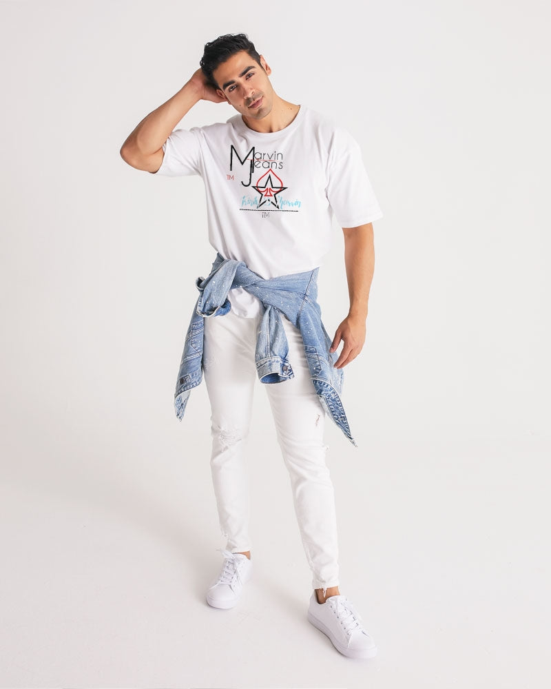 All White  Legacy by Marvin Jeans and Trinity D Marvin Men's Premium Heavyweight Tee