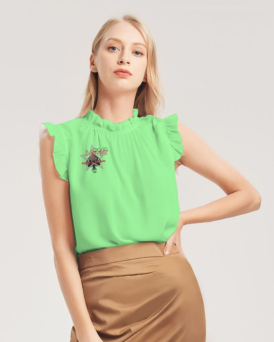 Mint by Marvin Jeans and Trinity D Marvin Women's Ruffle Sleeve Top