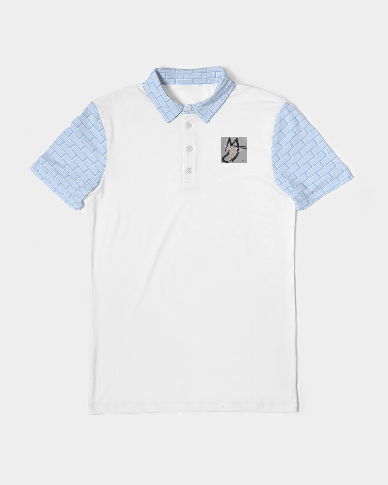 Baby blue brick Men's Slim Fit Short Sleeve Polo