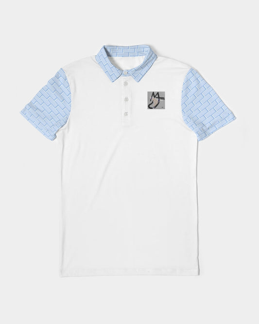 Baby blue brick Men's Slim Fit Short Sleeve Polo