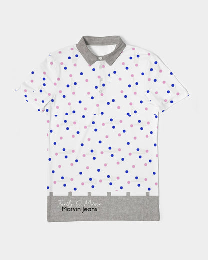 Dots 2.0 by Marvin Jeans and Trinity D Marvin Men's Slim Fit Short Sleeve Polo