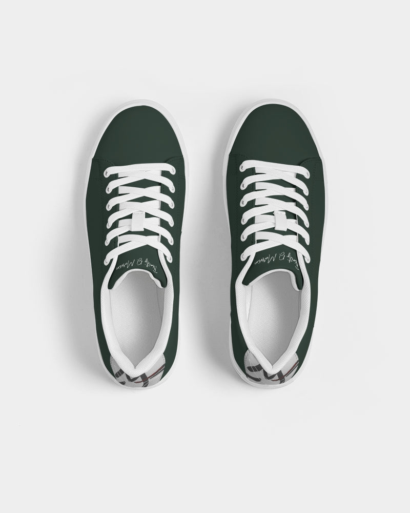 Dark green  Men's Faux-Leather Sneaker