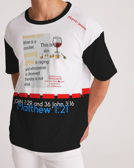 Gospel message on alcohol by Marvin Jeans and Trinity D. MARVIN Men's Premium Heavyweight Tee