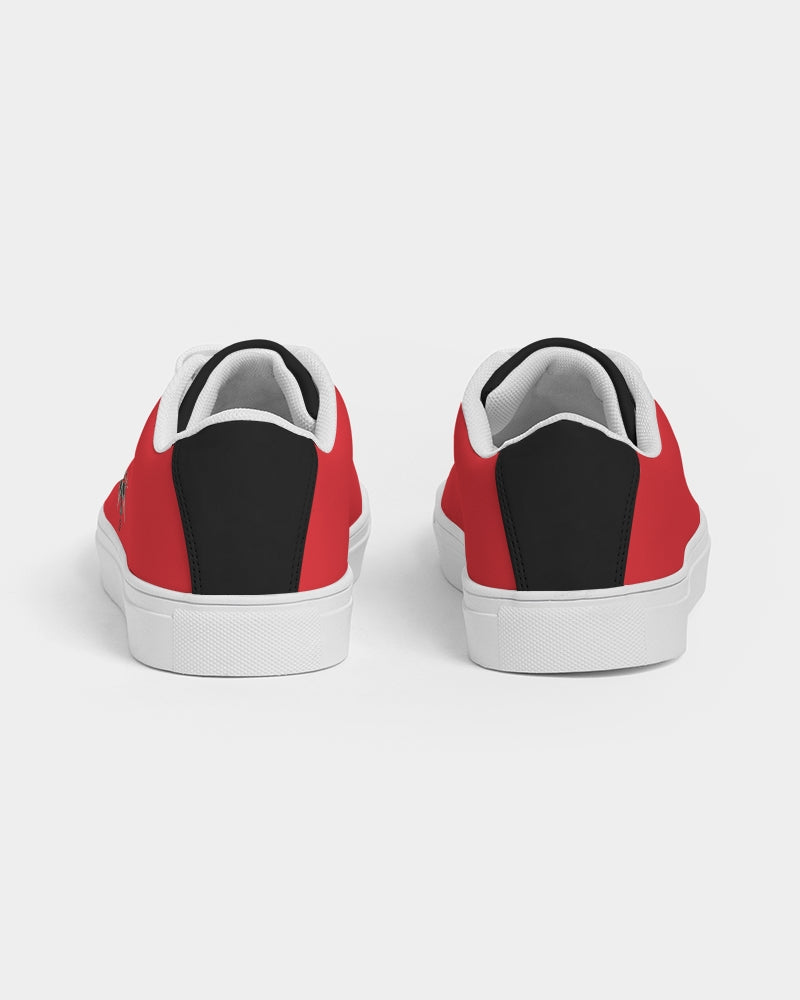Woodgrain Red & black Men's Faux-Leather Sneaker