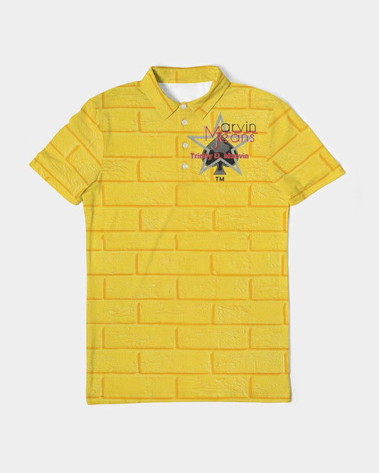 Brick city Yellow by Marvin Jeans and Trinity D Marvin Men's Slim Fit Short Sleeve Polo