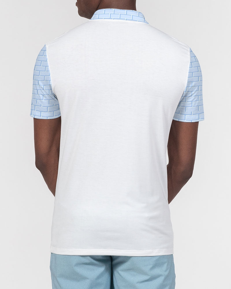 Baby blue brick Men's Slim Fit Short Sleeve Polo