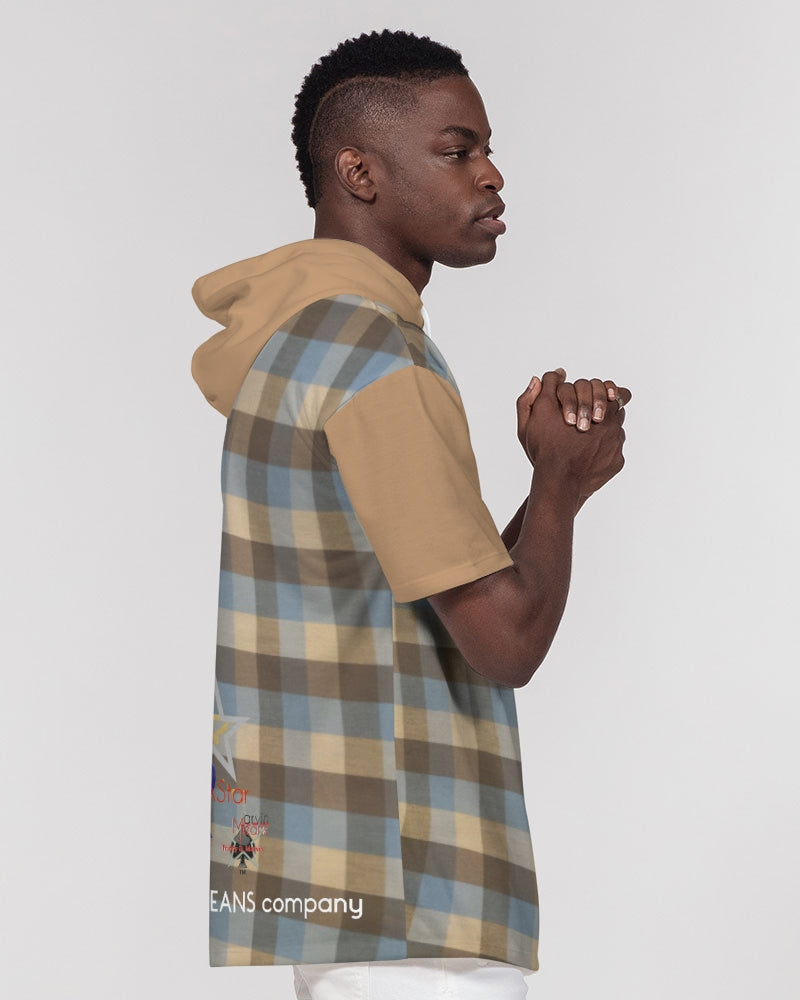 Rocstar @plaids by Marvin Jeans and Trinity D Marvin Men's Premium Heavyweight Short Sleeve Hoodie