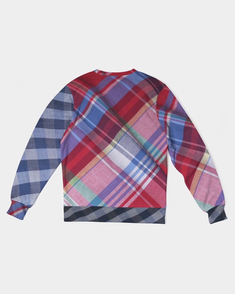 Plaids blue stripes by Marvin Jeans and Trinity D Marvin Men's Classic French Terry Crewneck Pullover