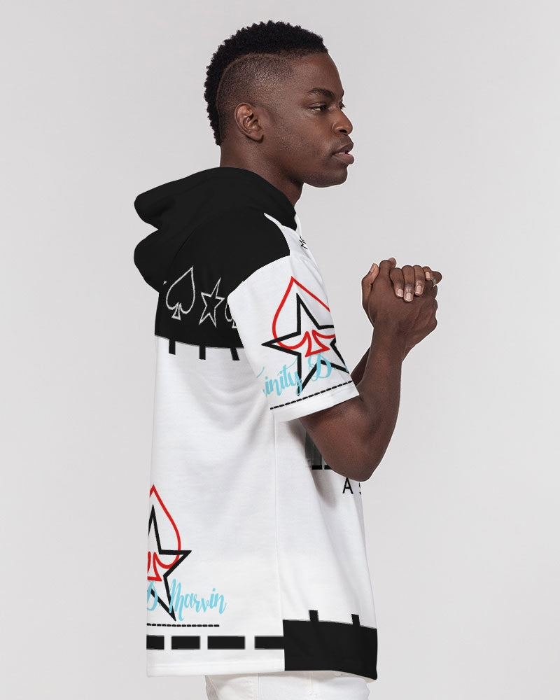 Black and white by Trinity D. Marvin and Marvin Jeans Men's Premium Heavyweight Short Sleeve Hoodie
