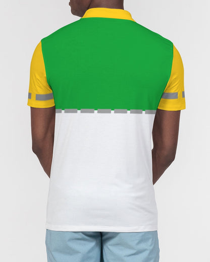 Lemon Lime Green Bay  BY MARVIN JEANS Men's Slim Fit Short Sleeve Polo