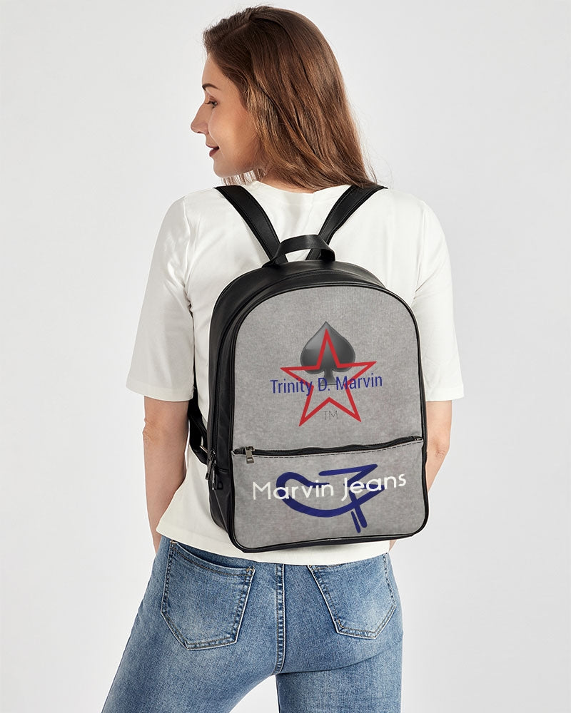 Cool grey Classic Faux Leather Backpack
