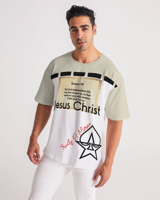Gospel message Roman's 5:8 Men's Premium Heavyweight Tee