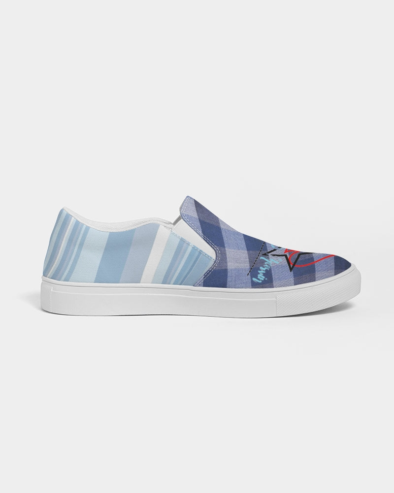 Blue stripes mix BY MARVIN JEANS Men's Slip-On Canvas Shoe