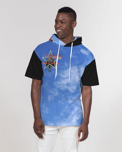 Sky blue BY MARVIN JEANS Men's Premium Heavyweight Short Sleeve Hoodie