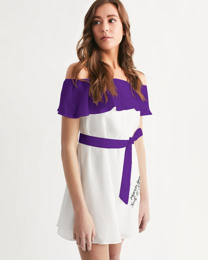 Purple BY MARVIN JEANS Women's Off-Shoulder Dress