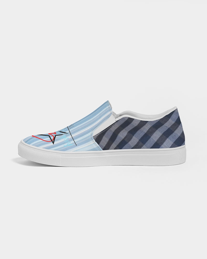 Blue stripes mix BY MARVIN JEANS Men's Slip-On Canvas Shoe