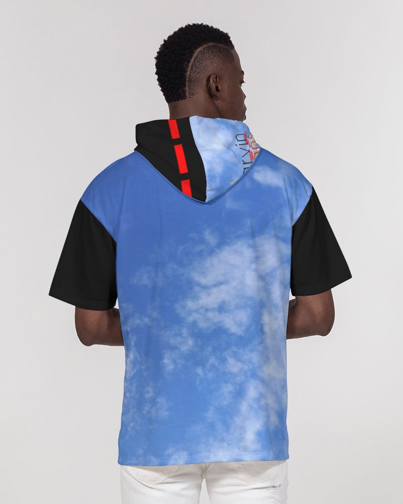 Sky blue BY MARVIN JEANS Men's Premium Heavyweight Short Sleeve Hoodie