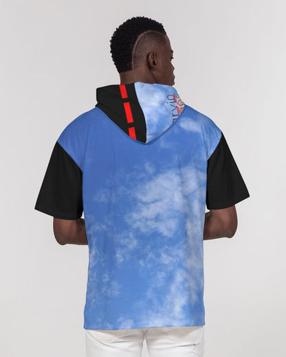 Sky blue BY MARVIN JEANS Men's Premium Heavyweight Short Sleeve Hoodie