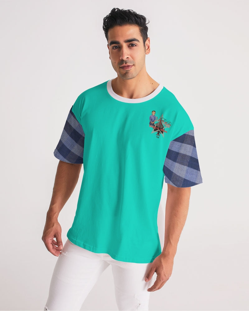 Blue stripes dark mint mint mix by Marvin Jeans and Trinity D Marvin Men's Premium Heavyweight Tee