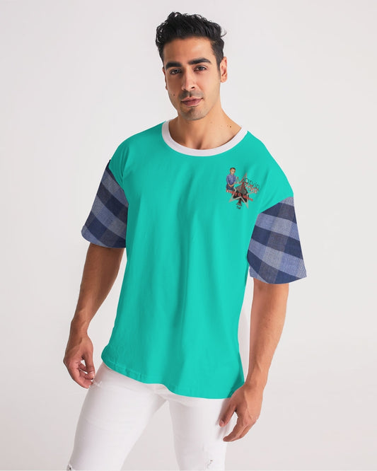 Blue stripes dark mint mint mix by Marvin Jeans and Trinity D Marvin Men's Premium Heavyweight Tee