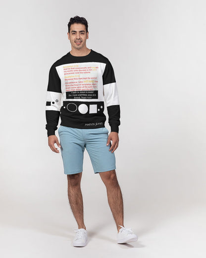 Retro Gospel message BY MARVIN JEANS Men's Classic French Terry Crewneck Pullover
