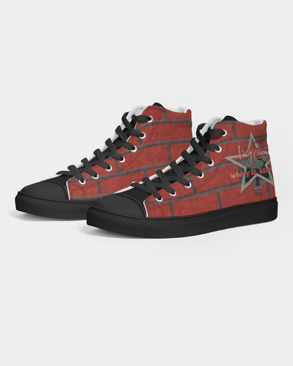 Brick city red BY MARVIN JEANS Men's Hightop Canvas Shoe - Black