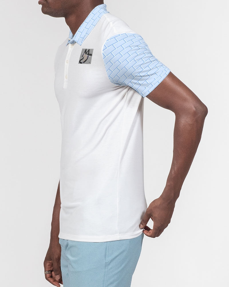 Baby blue brick Men's Slim Fit Short Sleeve Polo