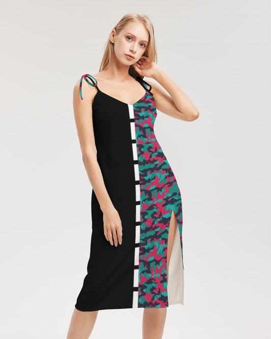 Brilliant BY MARVIN JEANS Women's Tie Strap Split Dress