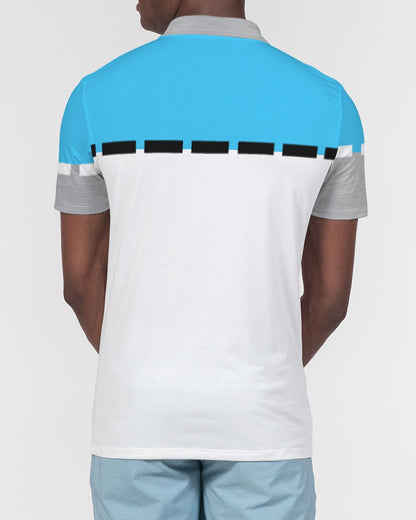 Loud blue BY MARVIN JEANS Men's Slim Fit Short Sleeve Polo