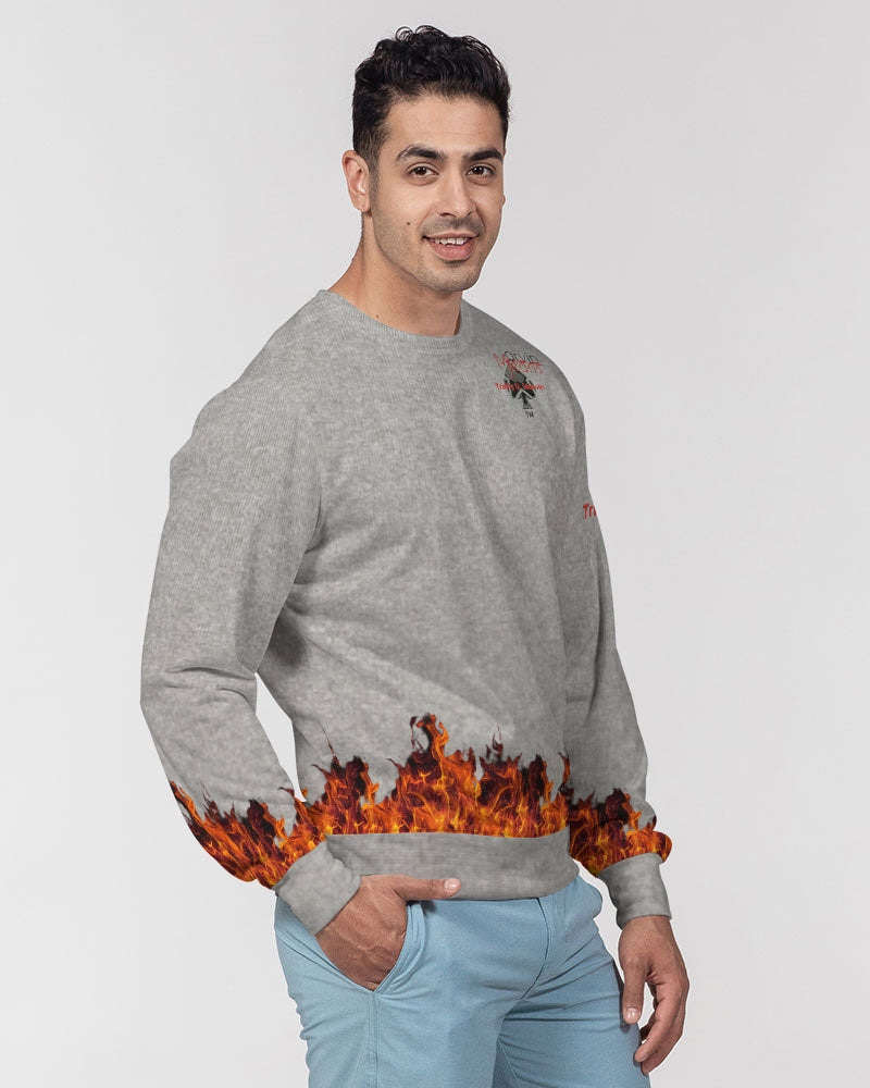 Cool grey fire by Marvin Jeans and Trinity D Marvin Men's Classic French Terry Crewneck Pullover