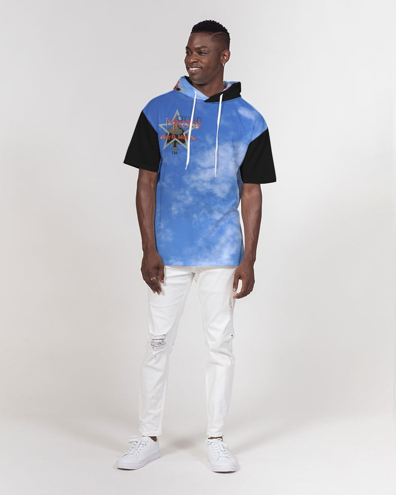 Sky blue BY MARVIN JEANS Men's Premium Heavyweight Short Sleeve Hoodie