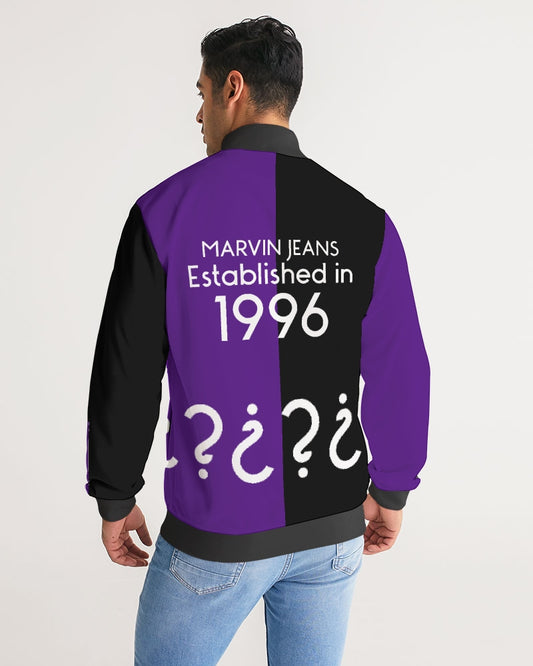 Purple half black BY MARVIN JEANS Men's Stripe-Sleeve Track Jacket