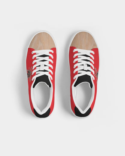Woodgrain Red & black Men's Faux-Leather Sneaker