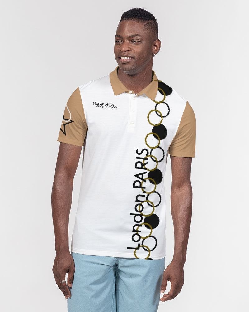 In da mix by Marvin Jeans and Trinity D Marvin Men's Slim Fit Short Sleeve Polo