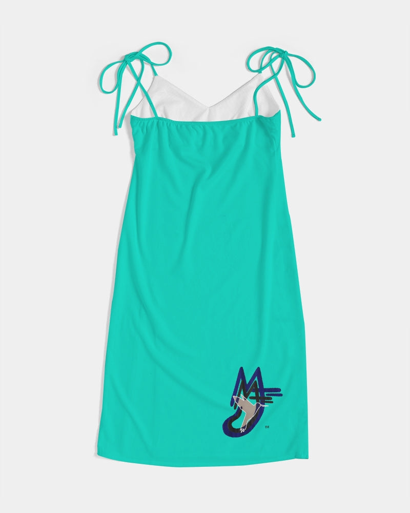 Dark mint Women's Tie Strap Split Dress