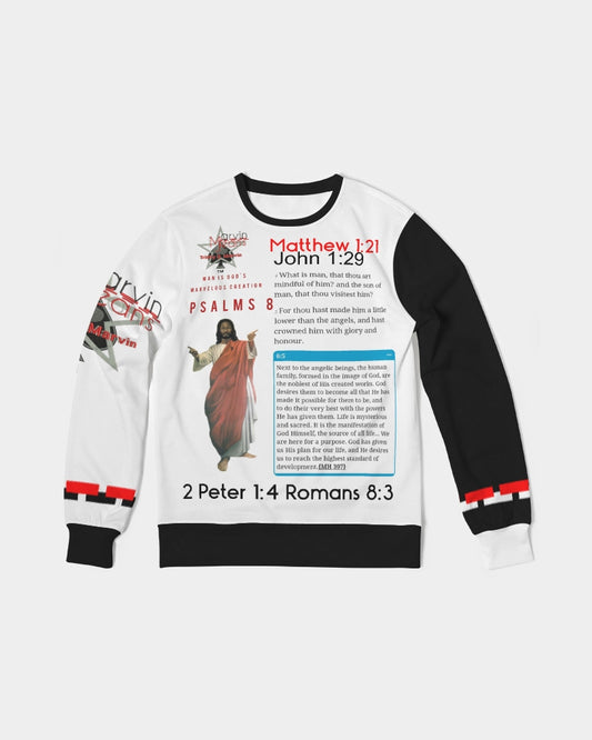 Gospel message 101 by Marvin Jeans and Trinity D Marvin Men's Classic French Terry Crewneck Pullover