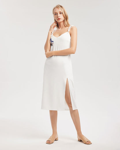 All white by Marvin Jeans and Trinity D Marvin Women's Tie Strap Split Dress