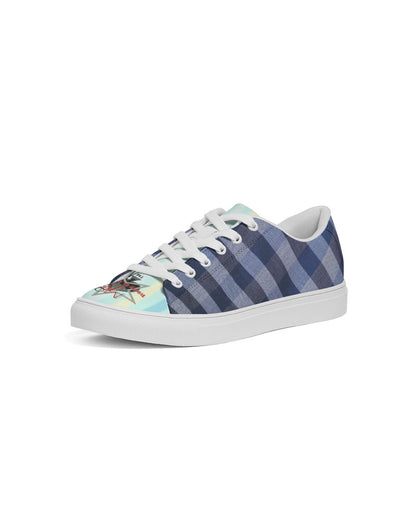 Blue stripes pin stripes by Marvin Jeans and Trinity D Marvin Men's Faux-Leather Sneaker