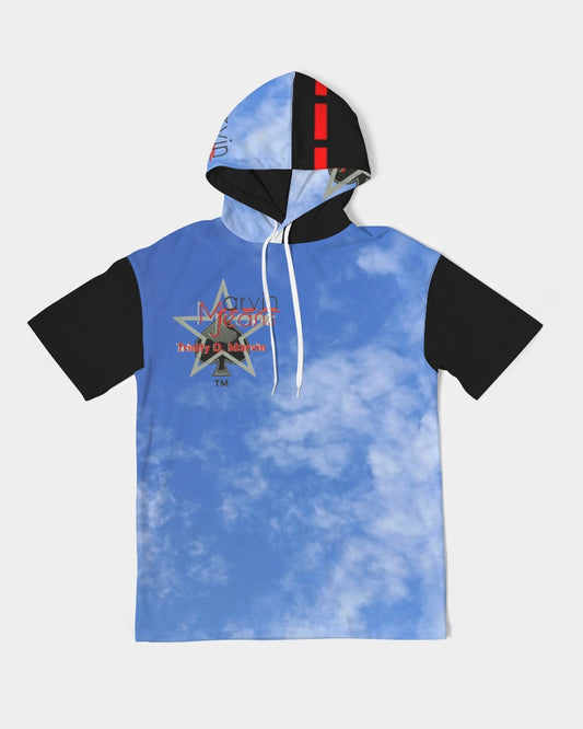Sky blue BY MARVIN JEANS Men's Premium Heavyweight Short Sleeve Hoodie