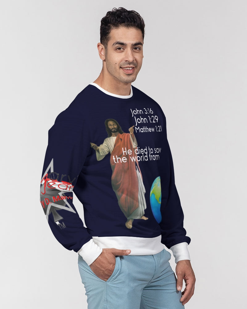 Gospel of hope by Marvin Jeans and Trinity D Marvin Men's Classic French Terry Crewneck Pullover