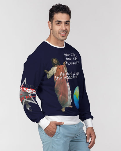Gospel of hope by Marvin Jeans and Trinity D Marvin Men's Classic French Terry Crewneck Pullover