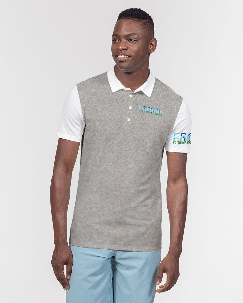 Cool grey Fortune 500 by Marvin Jeans and Trinity D Marvin Men's Slim Fit Short Sleeve Polo