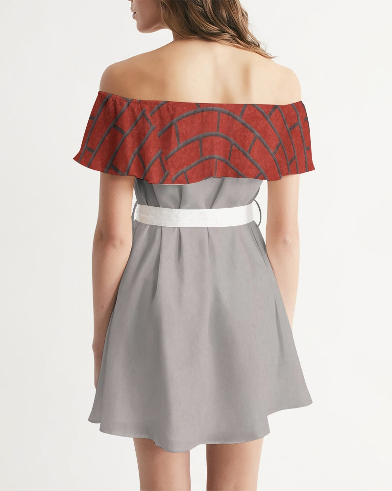 Brick city red light grey by Marvin Jeans and Trinity D Marvin Women's Off-Shoulder Dress