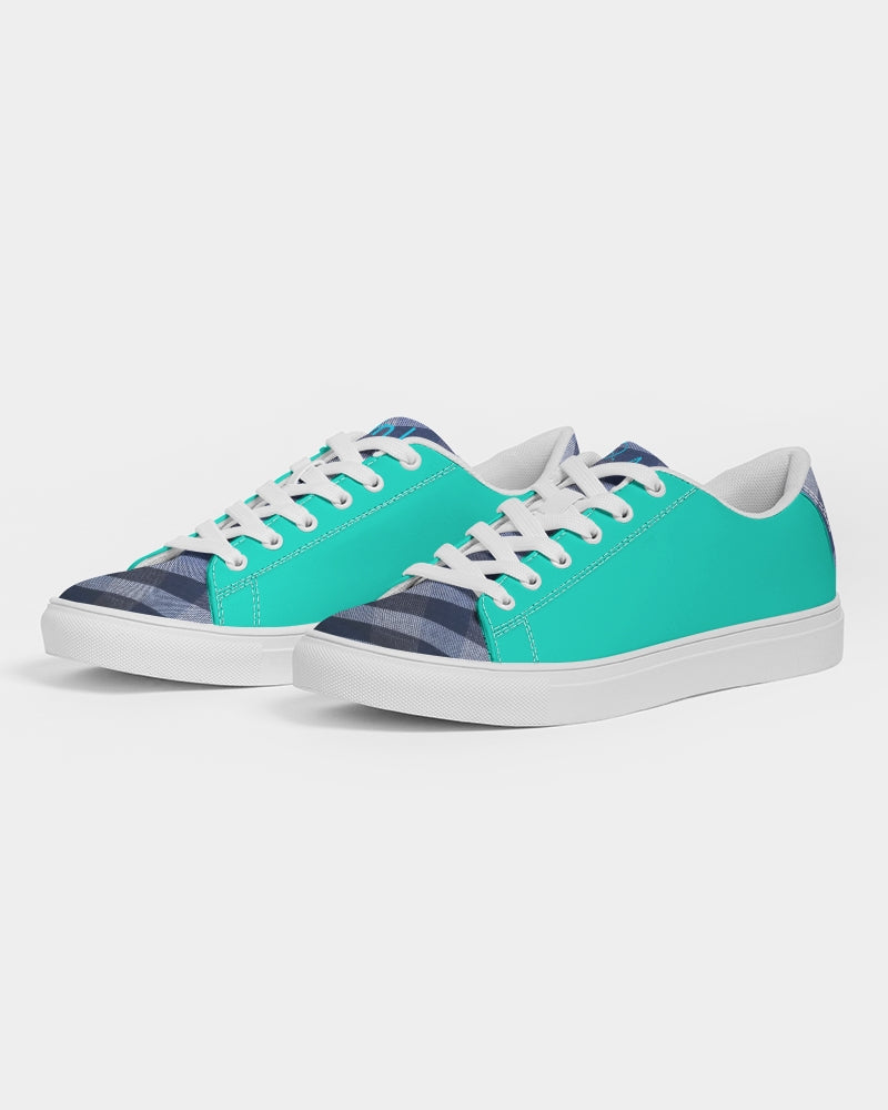 Dark mint blue stripes by Marvin Jeans and Trinity D Marvin Men's Faux-Leather Sneaker