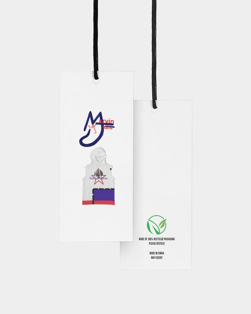 All White New-Legacy by Marvin Jeans and Trinity D Marvin Bulk Custom Hangtags